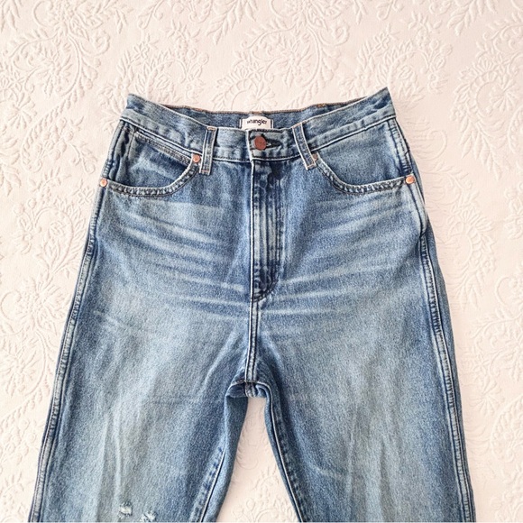 Wrangler Wild West 603 High Rise Straight Jean Retro Mid Damaged - Picture 4 of 15